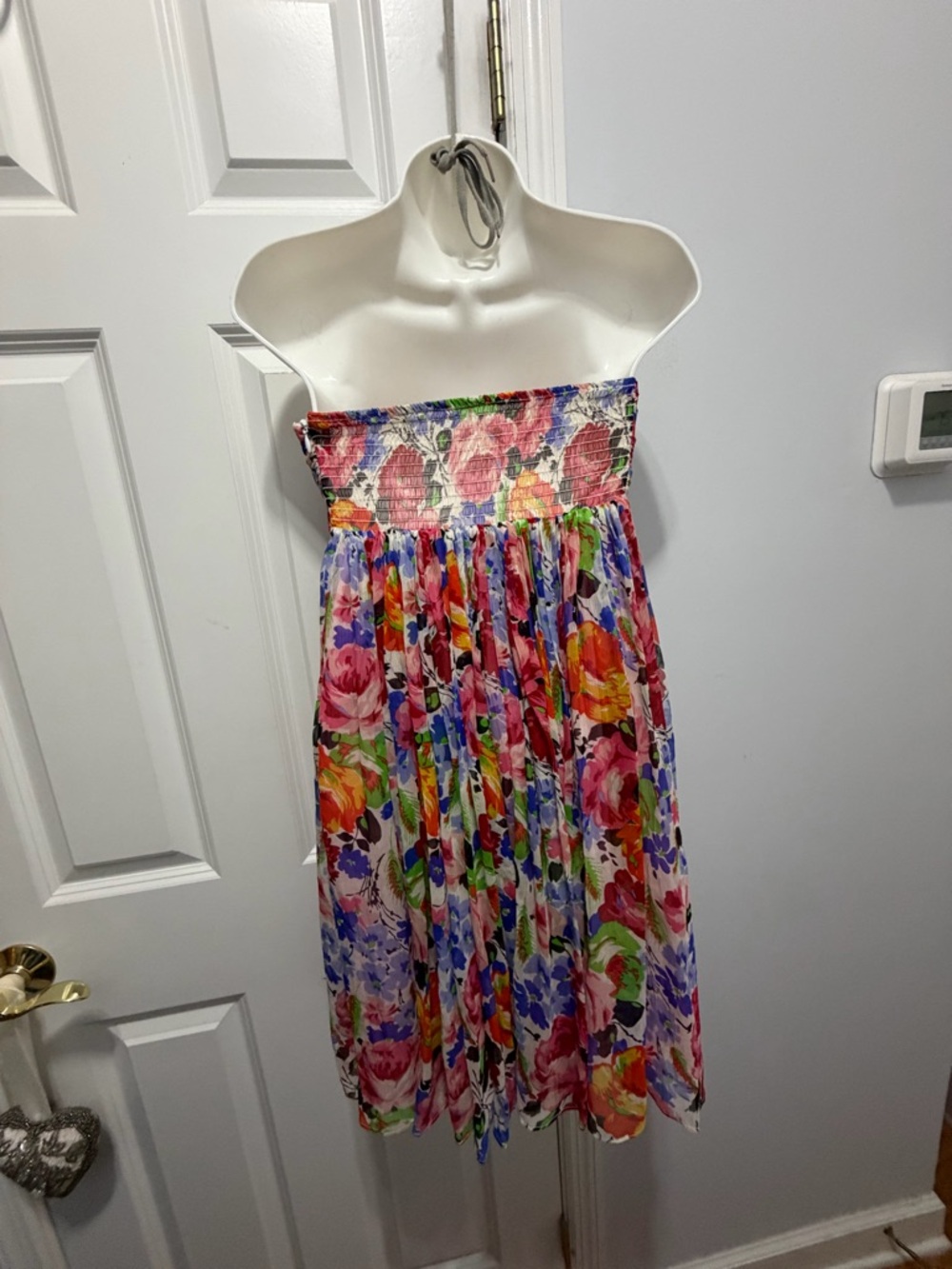 Betsey Johnson floral silk mini dress size 0 - Picture 3 of 8